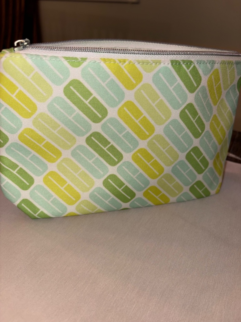 Clinique Patterned Cosmetic Pouch in Mint and Lime